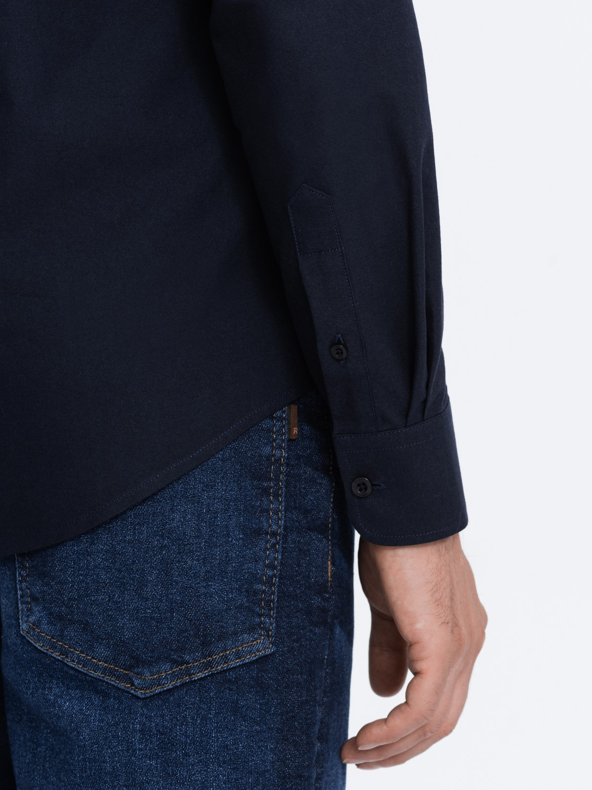 Ombre Men&#039;s cotton oxford shirt with REGULAR pocket - navy blue