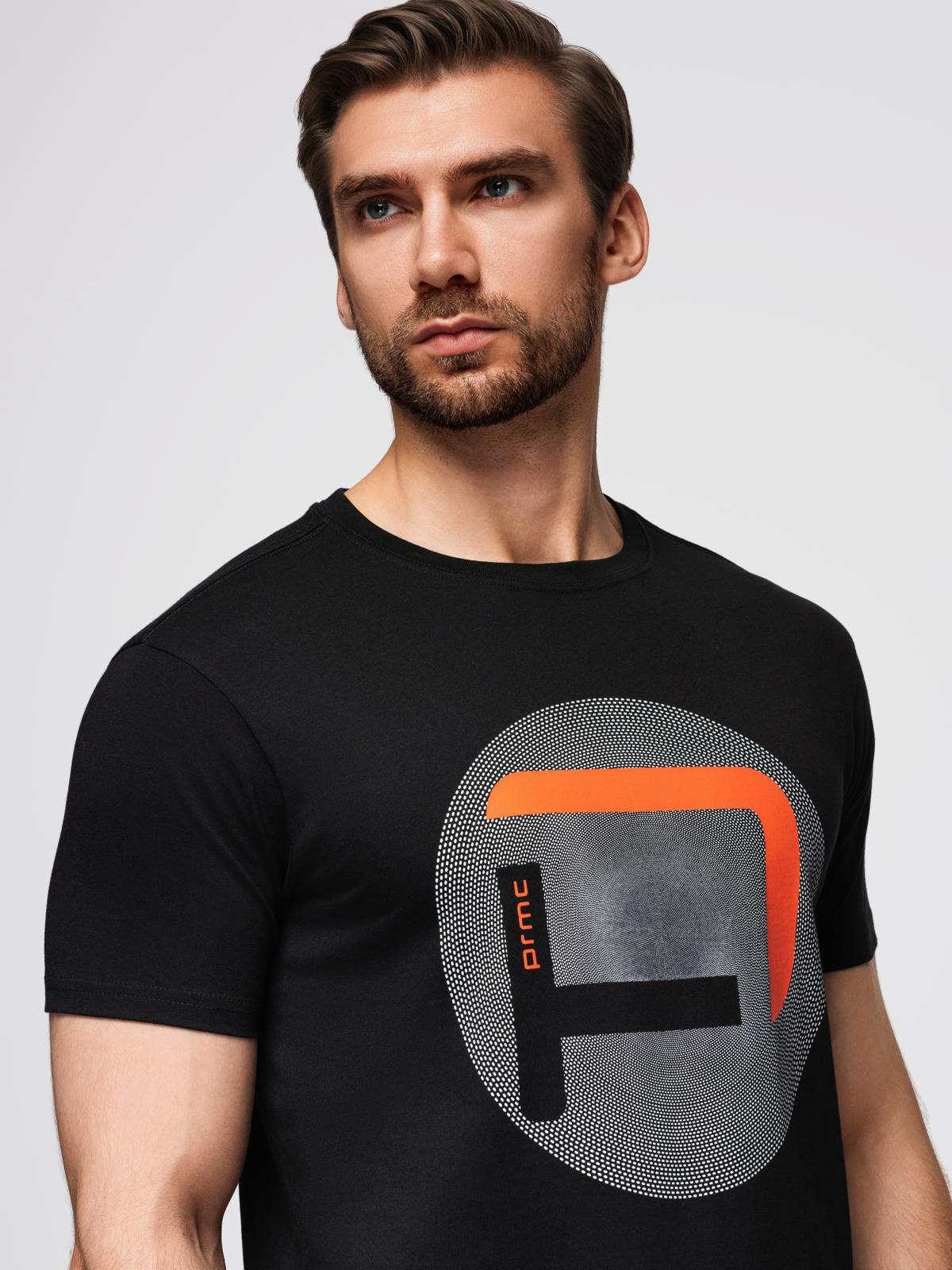 Ombre Men's large print t-shirt - black