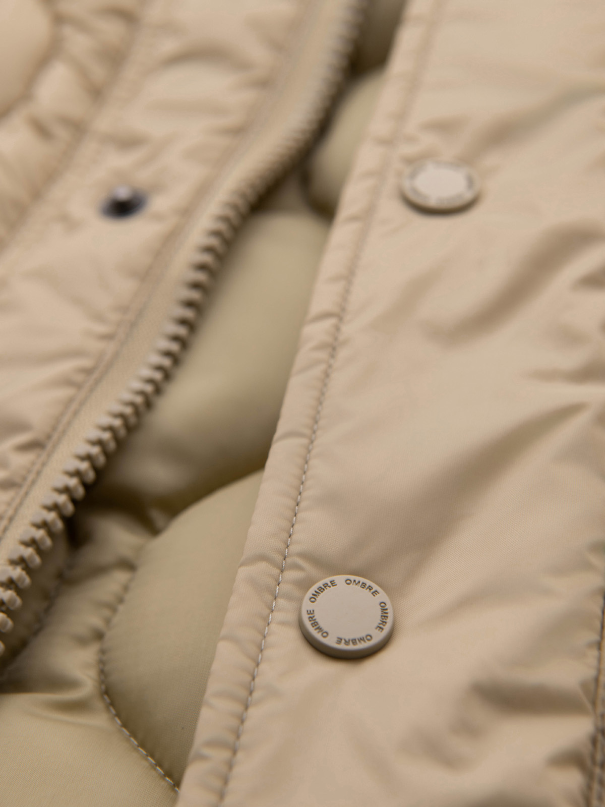 Ombre Men&#039;s quilted jacket in shirt cut - beige