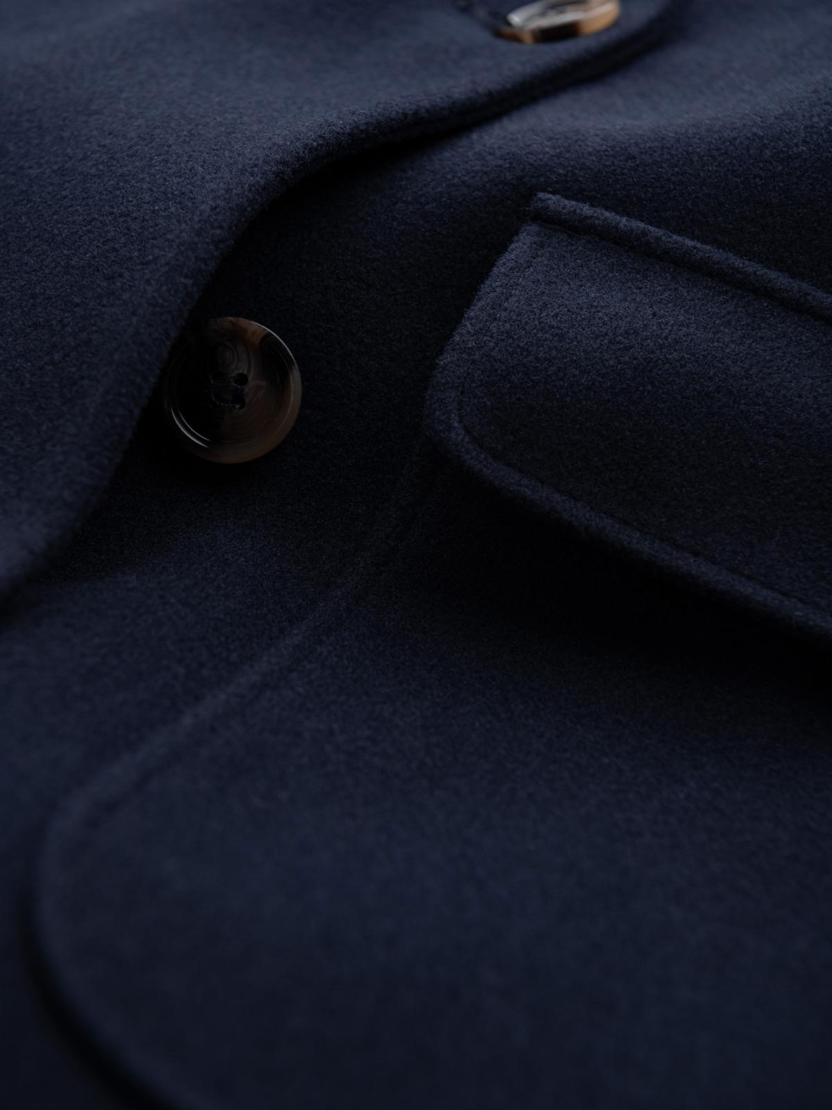 Ombre Men's double-breasted coat with decorative buttons - indigo