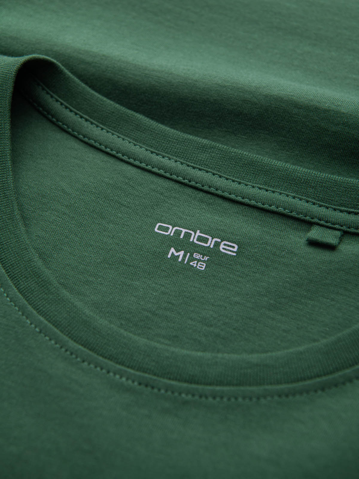 Ombre Men&#039;s cotton t-shirt with large inscription - green