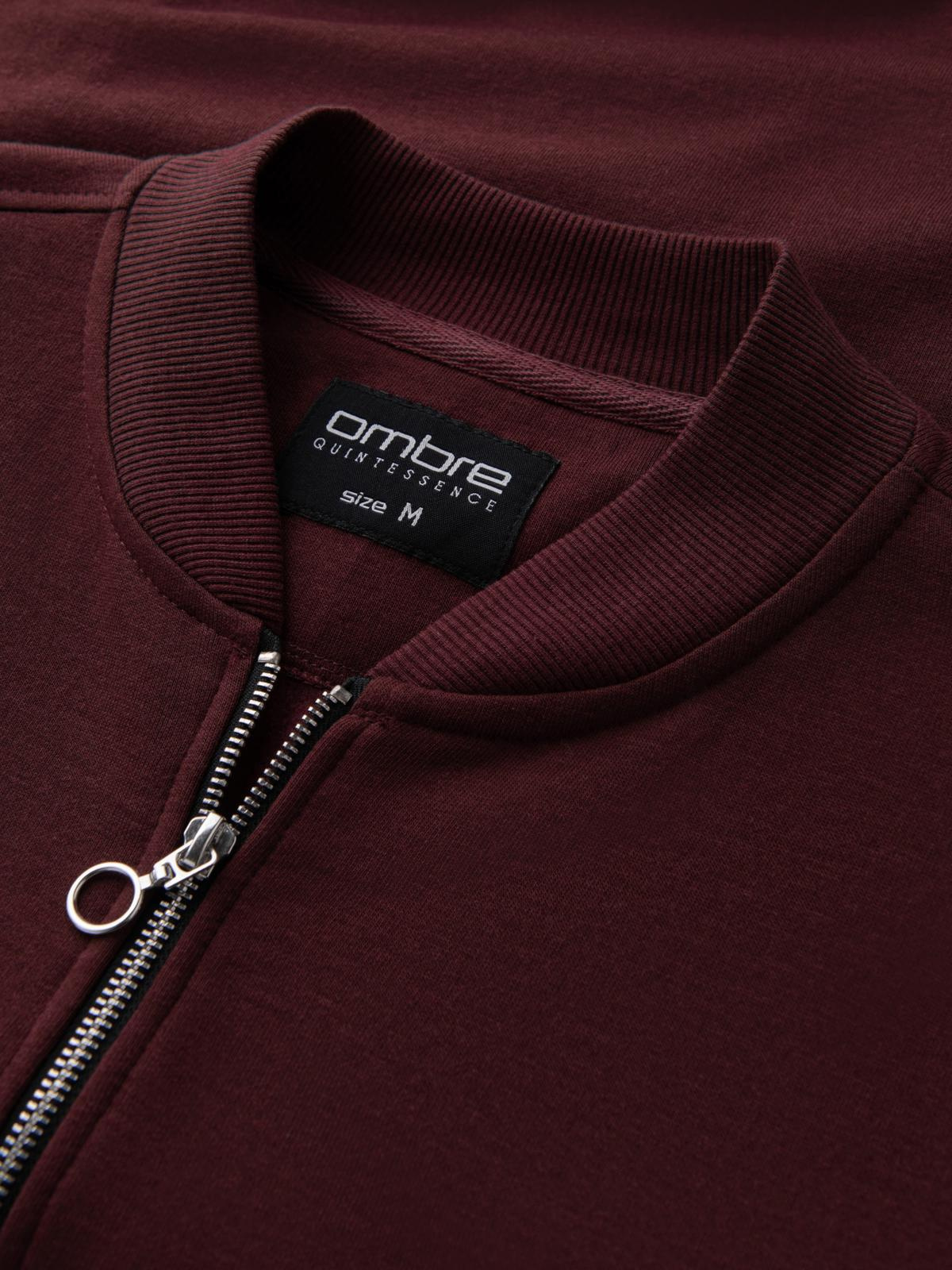 Ombre Unzipped cotton men&#039;s sweatshirt bomber - maroon
