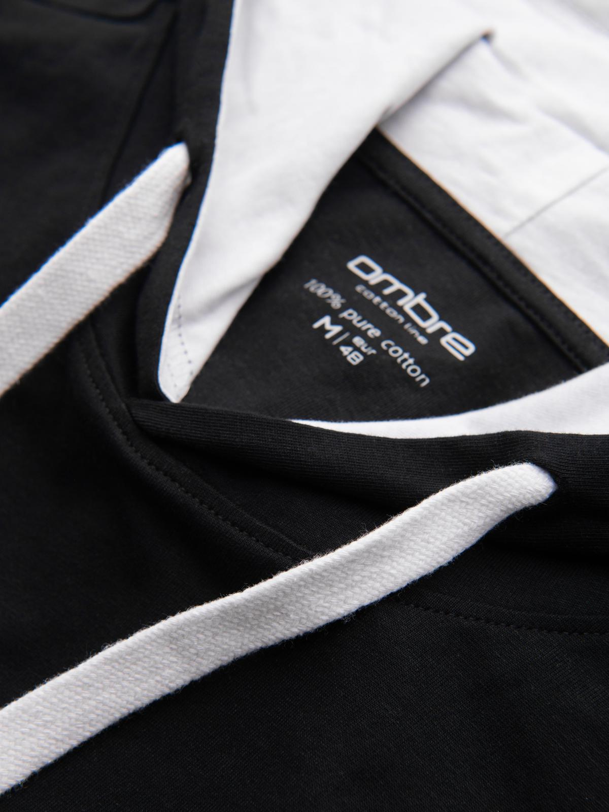 Ombre Men's cotton hooded t-shirt - black