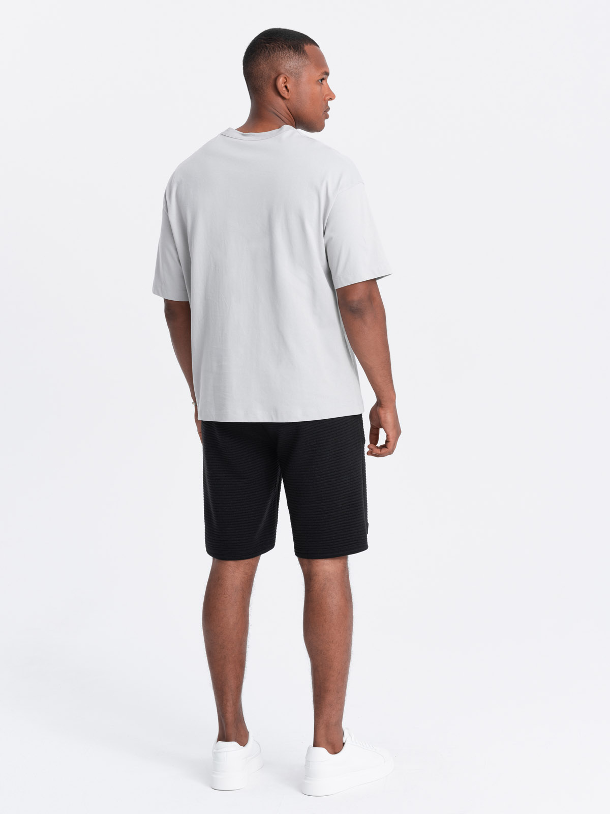 Ombre Men&#039;s short ottoman knit sweat shorts - black