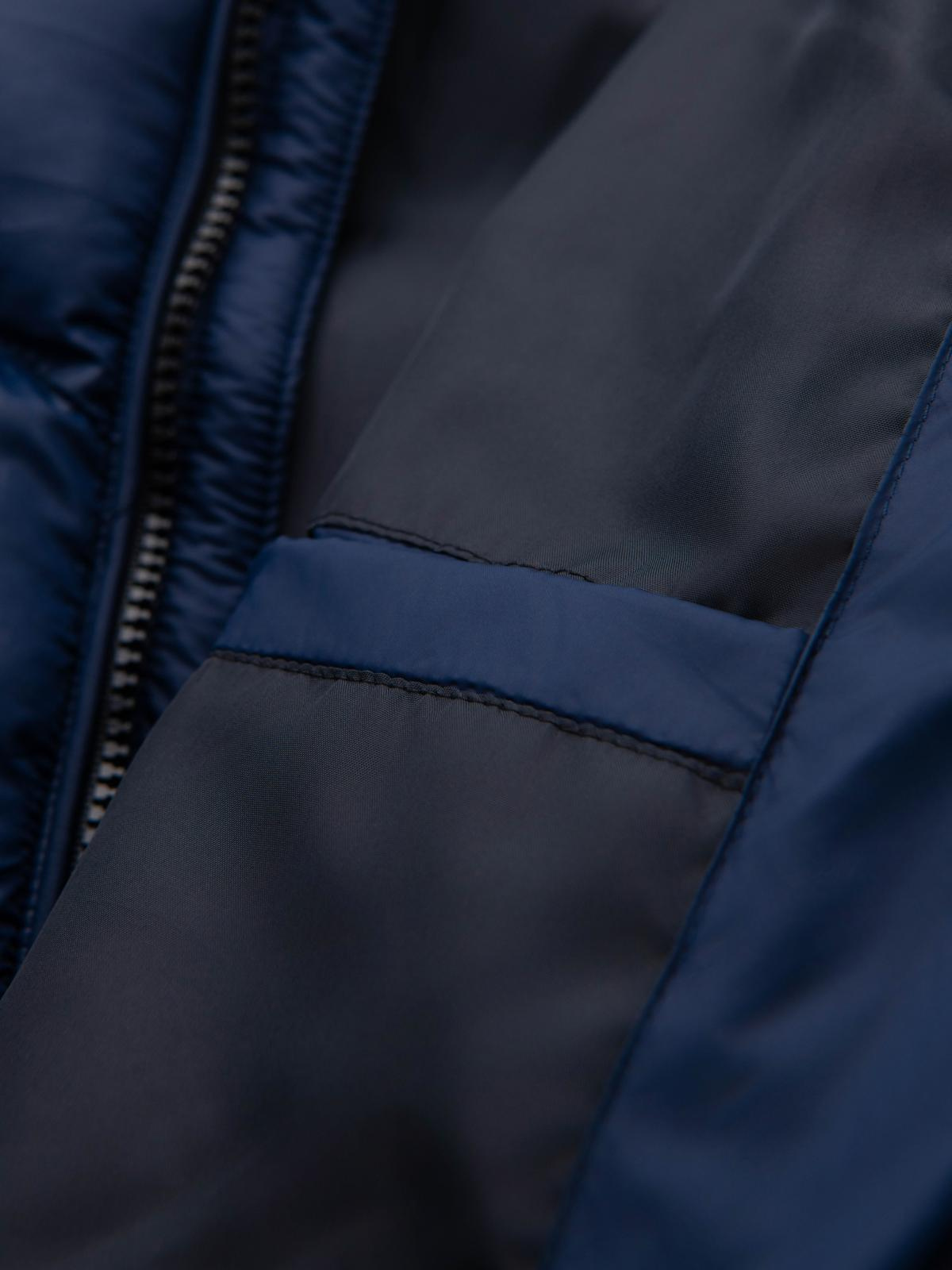 Ombre Modern men&#039;s quilted jacket of combined materials - navy blue