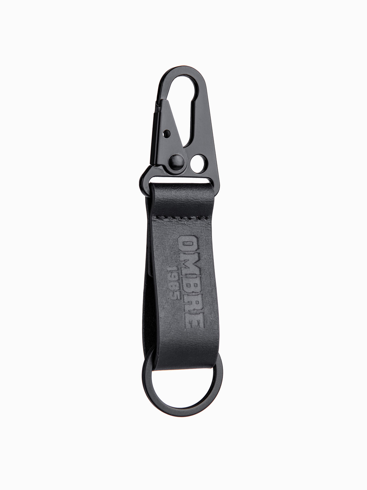 Ombre Men's key ring with snap hook - black