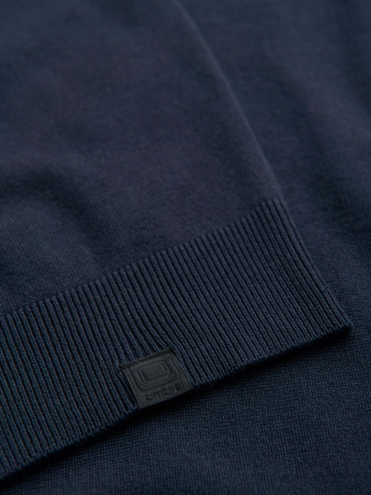Ombre Men's sweater with viscose and spread neckline - navy blue