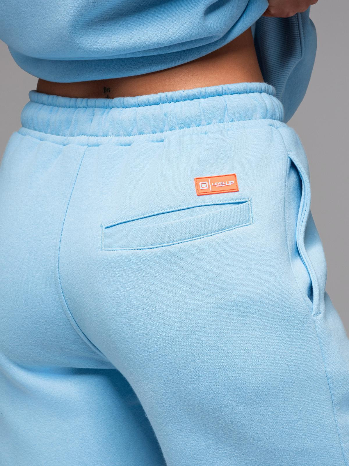 Ombre Unisex sweat shorts with drawstring waist - blue