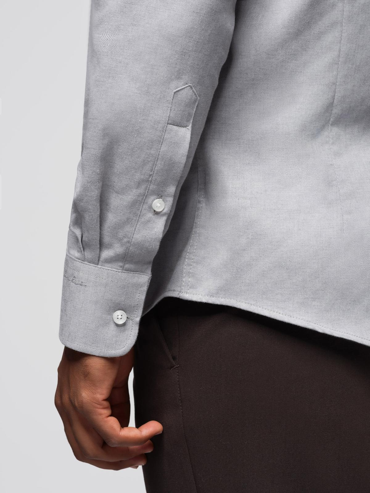 Ombre Men&#039;s SLIM FIT shirt in decorative fabric - gray