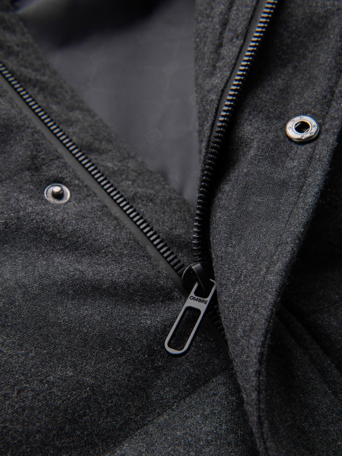 Ombre Men's lightweight jacket with mesh lining and hood - black