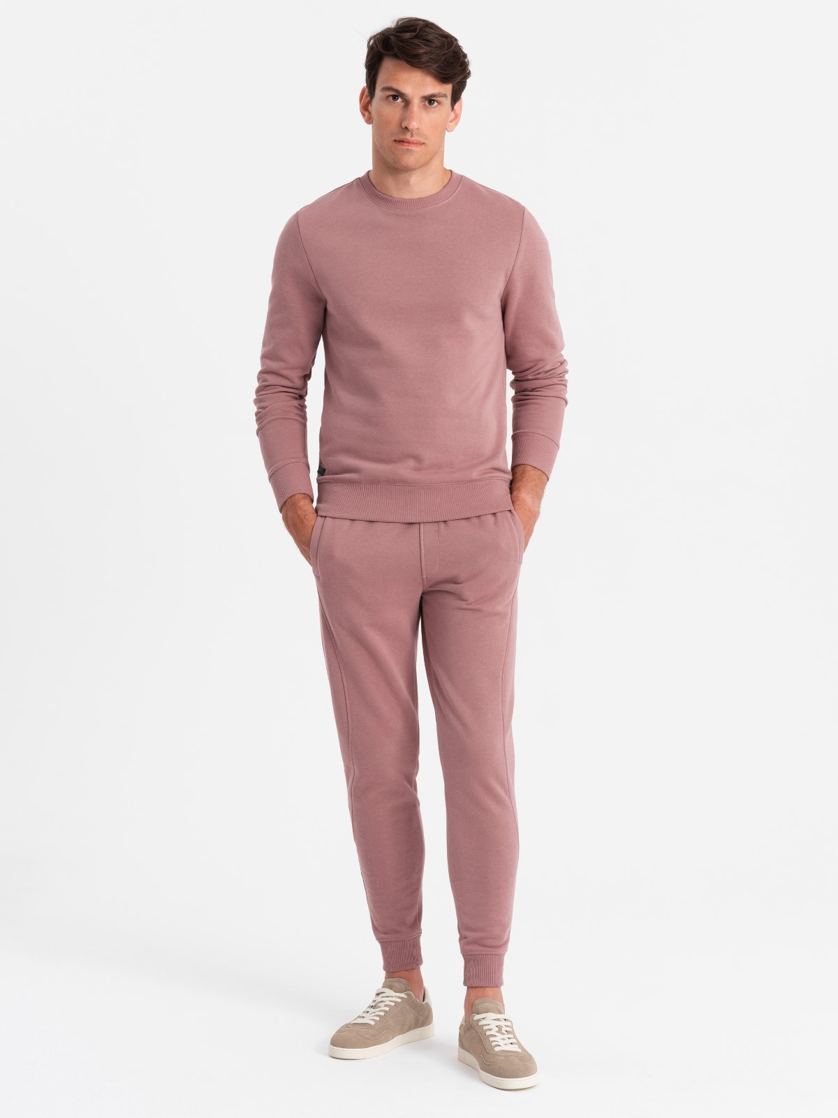 Ombre BASIC men's cotton sweatshirt set unbuttoned sweatshirt + joggers