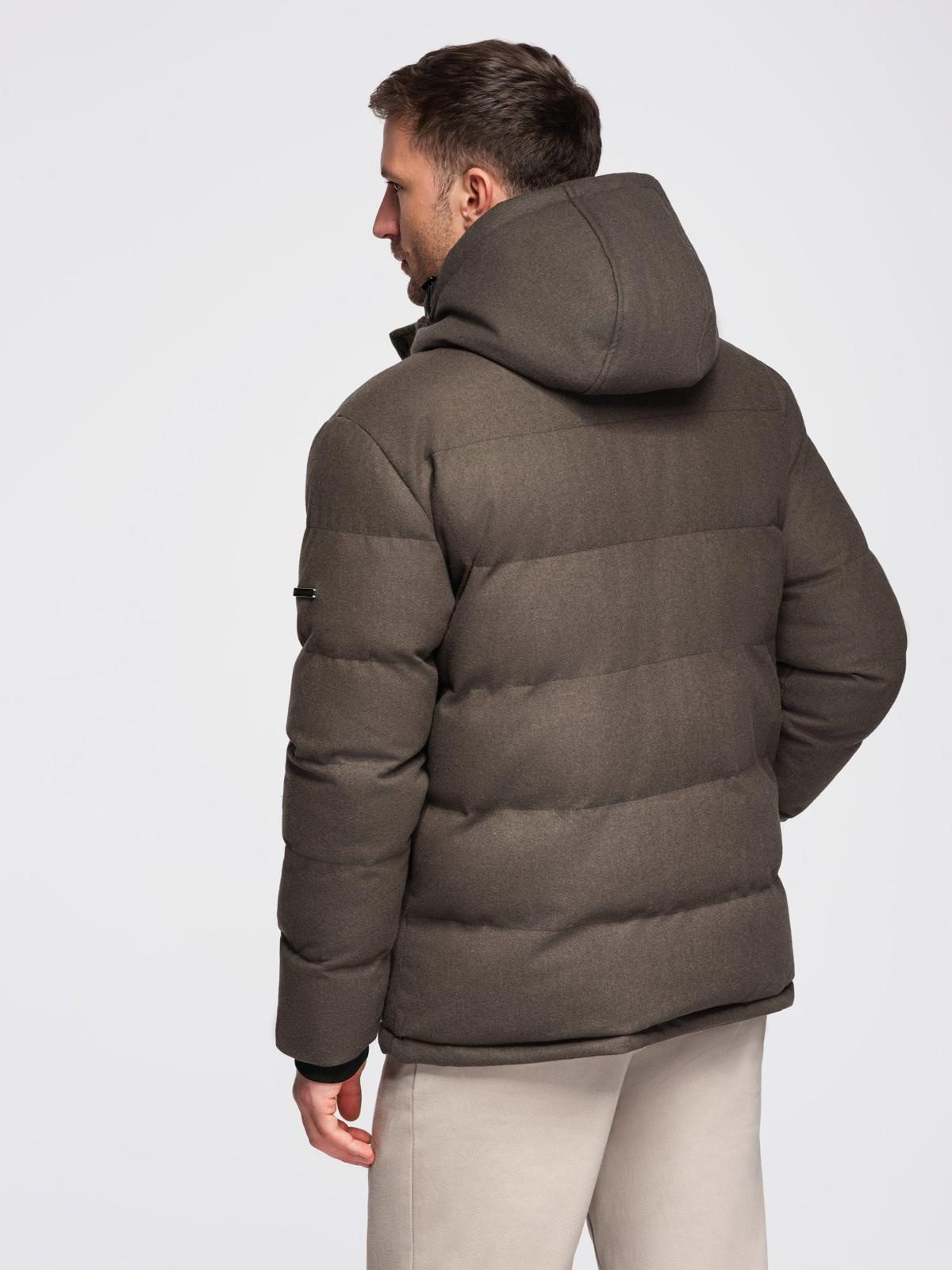 Ombre Men&#039;s lightweight jacket with hood and mesh lining - olive