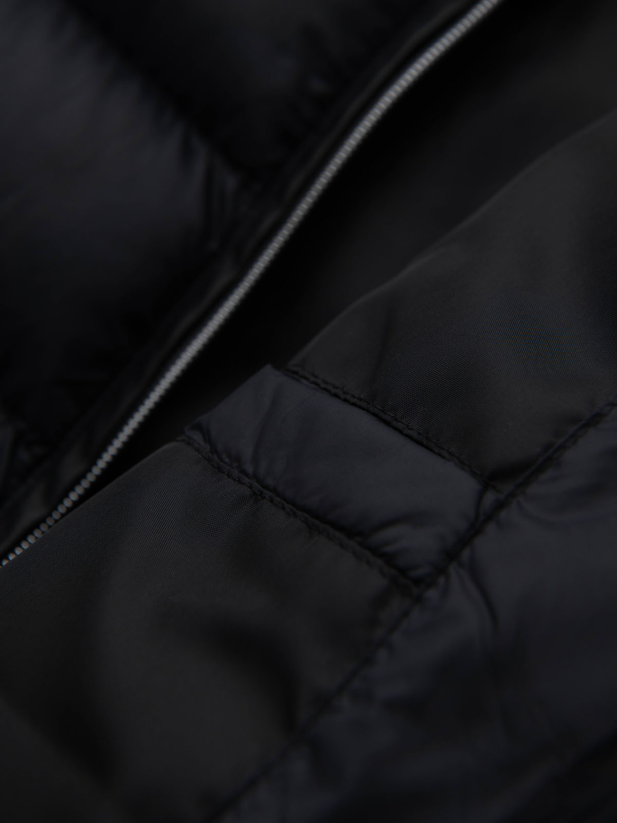 Ombre Men&#039;s quilted classic jacket with stand-up collar - black