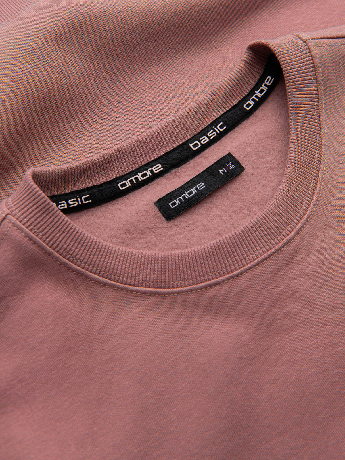 Ombre Men&#039;s BASIC cotton non-stretch sweatshirt - dark pink