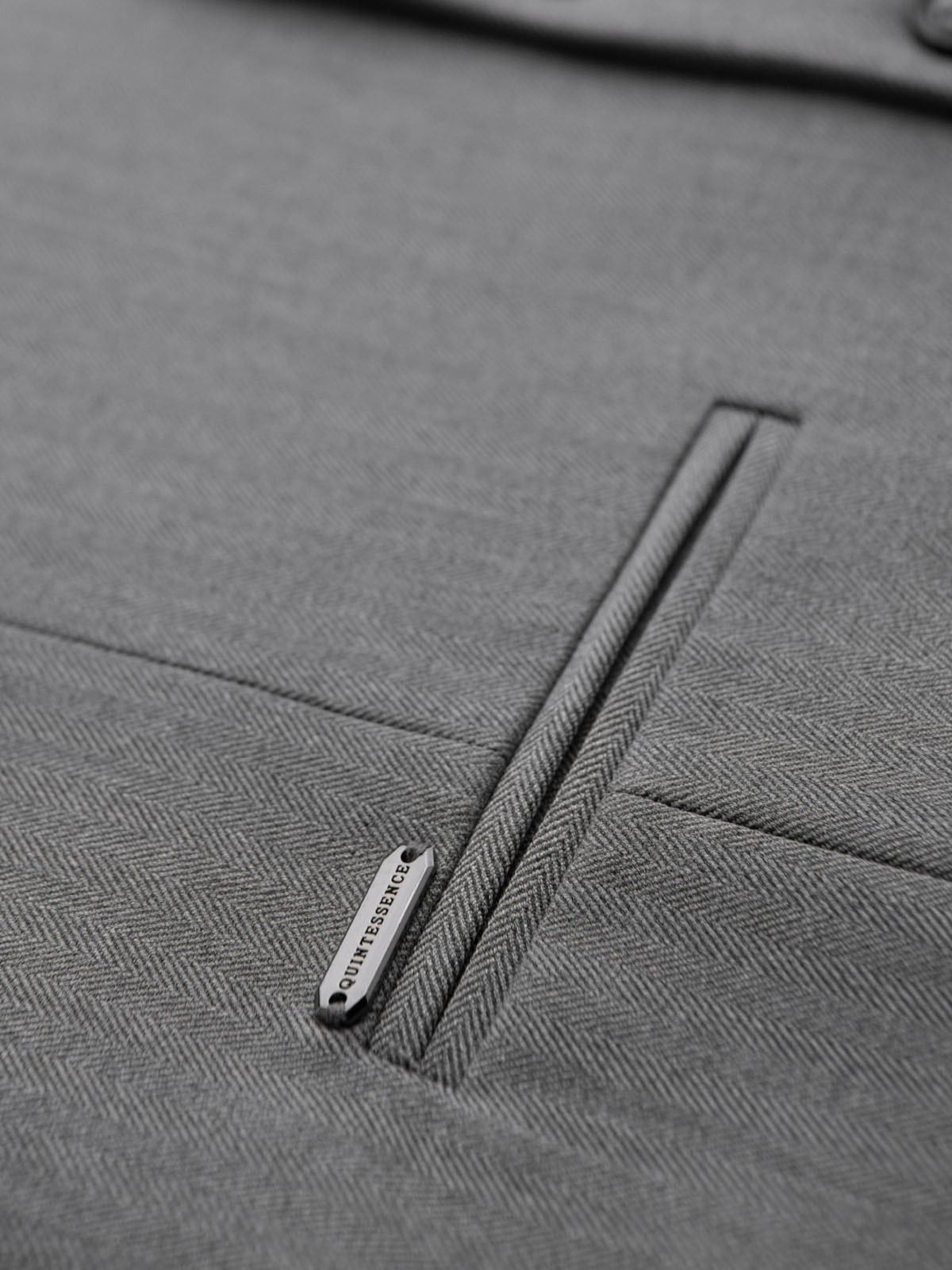 Ombre Elegant men&#039;s SLIM FIT herringbone vest - grey