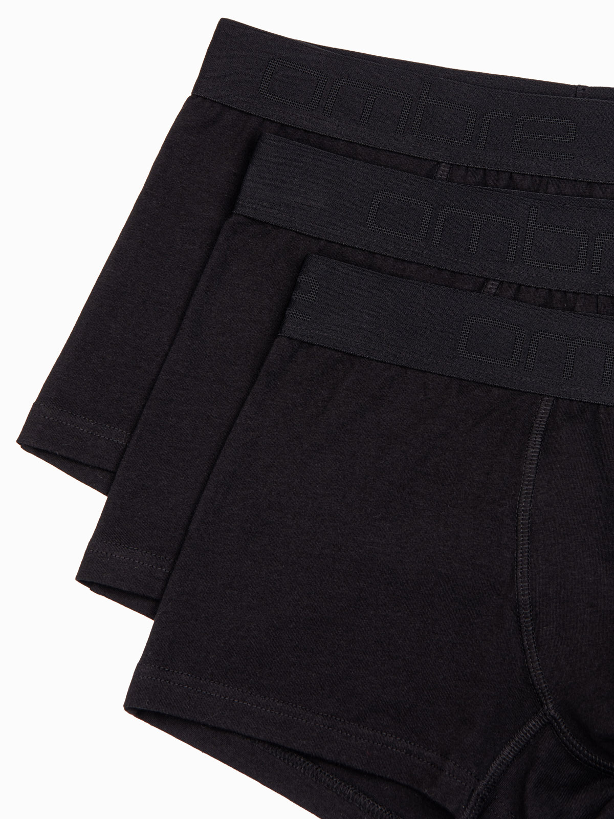 Ombre Men&#039;s cotton boxer shorts with logo - 3-pack black