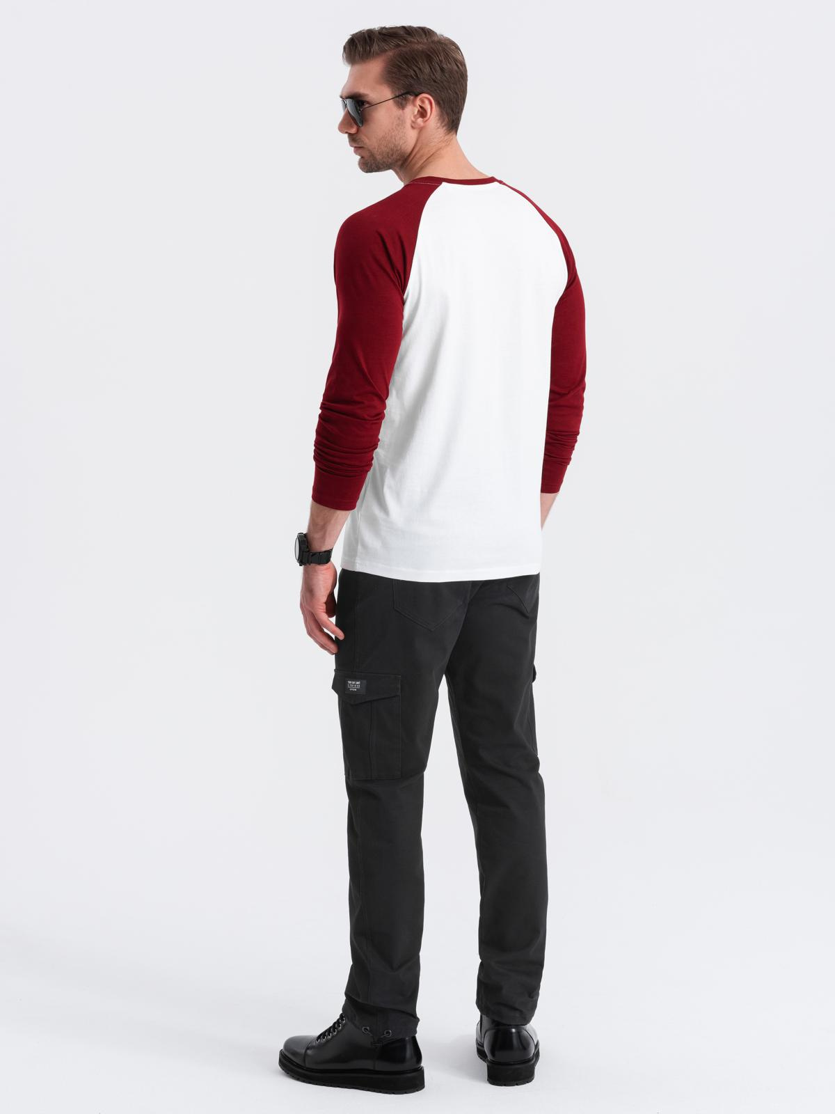 Ombre Men&#039;s pants with cargo pockets and leg hem - black