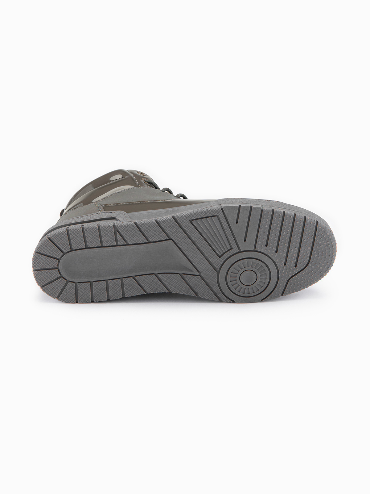 Ombre Men's high boots sneakers with shiny elements - brown