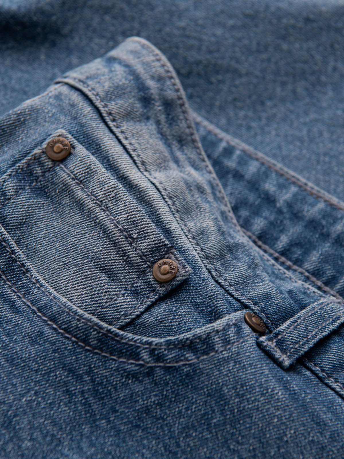 Ombre Men&#039;s CARROT FIT denim pants with subtle rubbing - blue