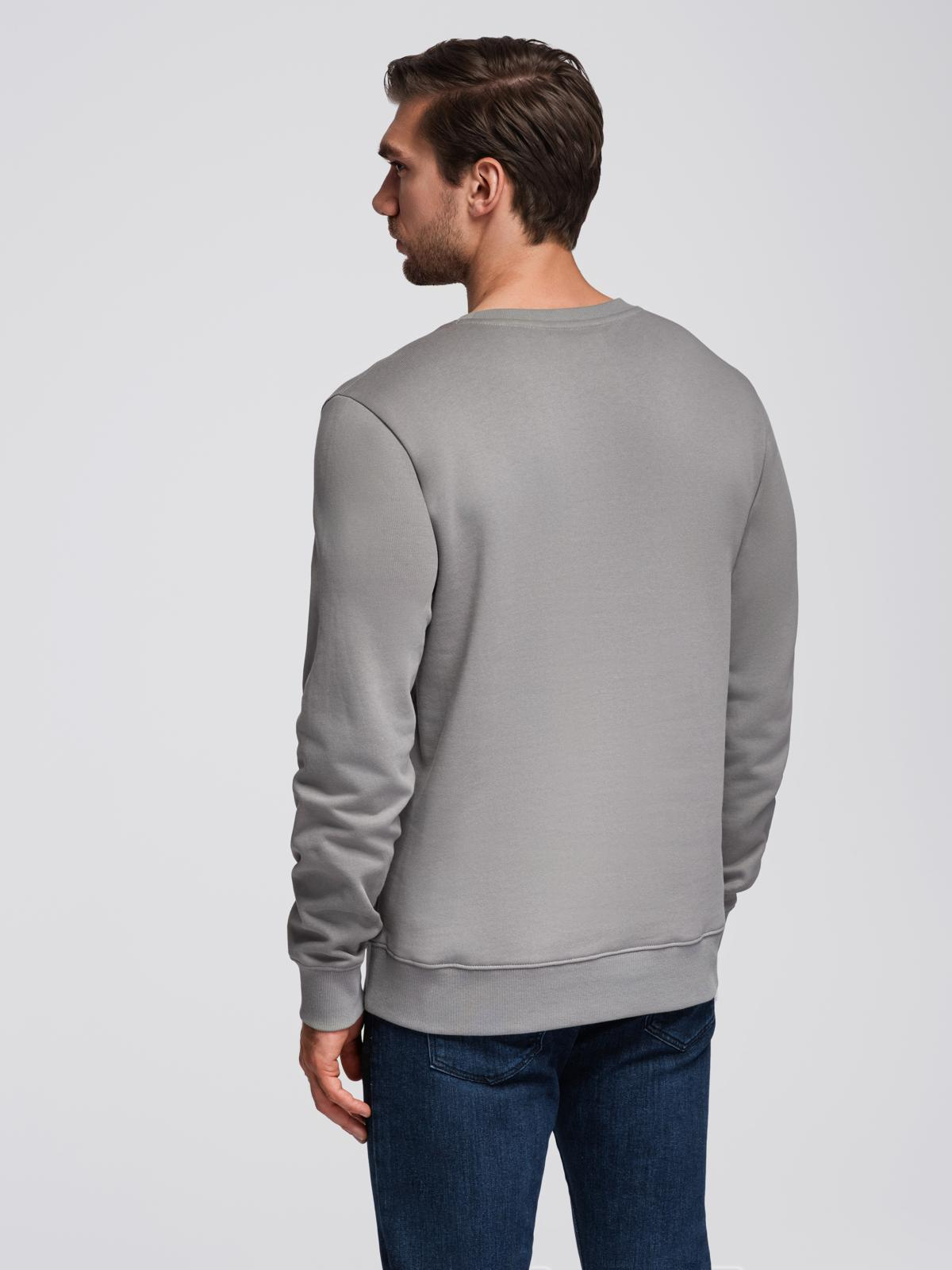 Ombre BASIC men&#039;s sweatshirt with round neckline - grey