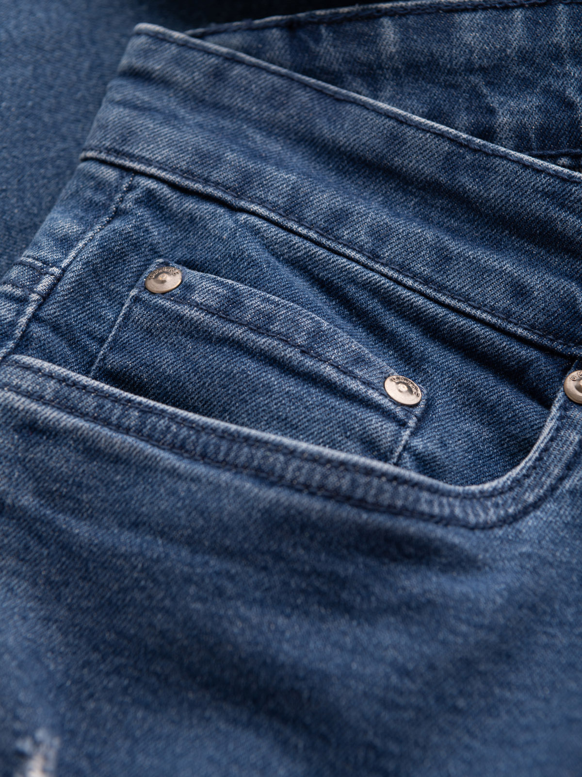 Ombre Washable men&#039;s TAPER FIT denim pants with rubbing - blue