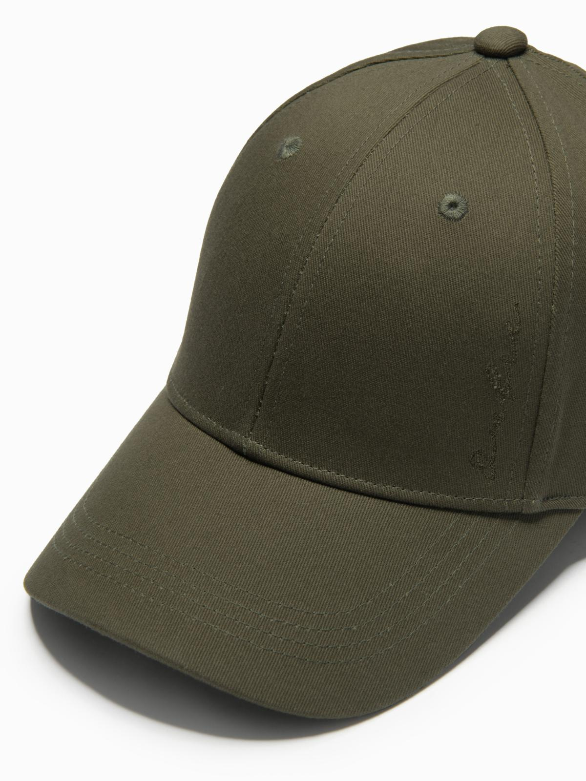 Ombre Men's baseball cap with visor and decorative embroidery - khaki