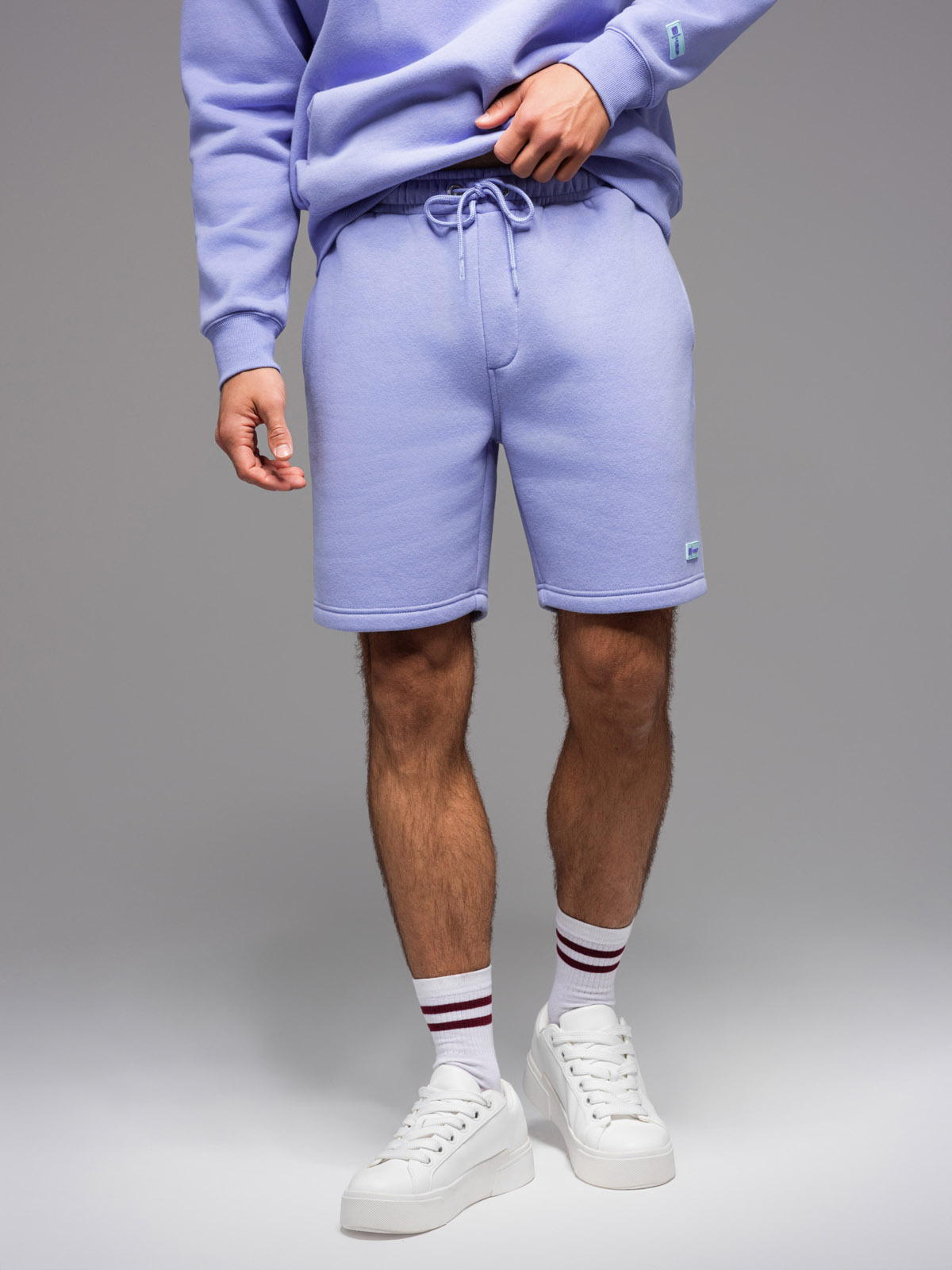 Ombre UNISEX sweatshirt set for couples hoodie + athleisure style shorts
