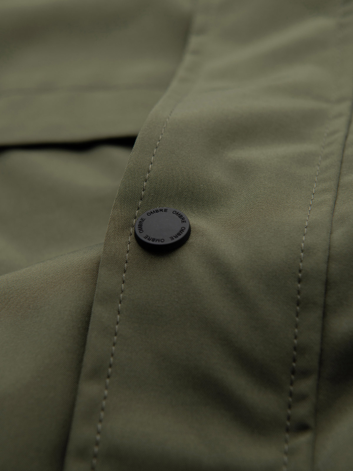 Ombre Men's functional transitional jacket with hood - olive