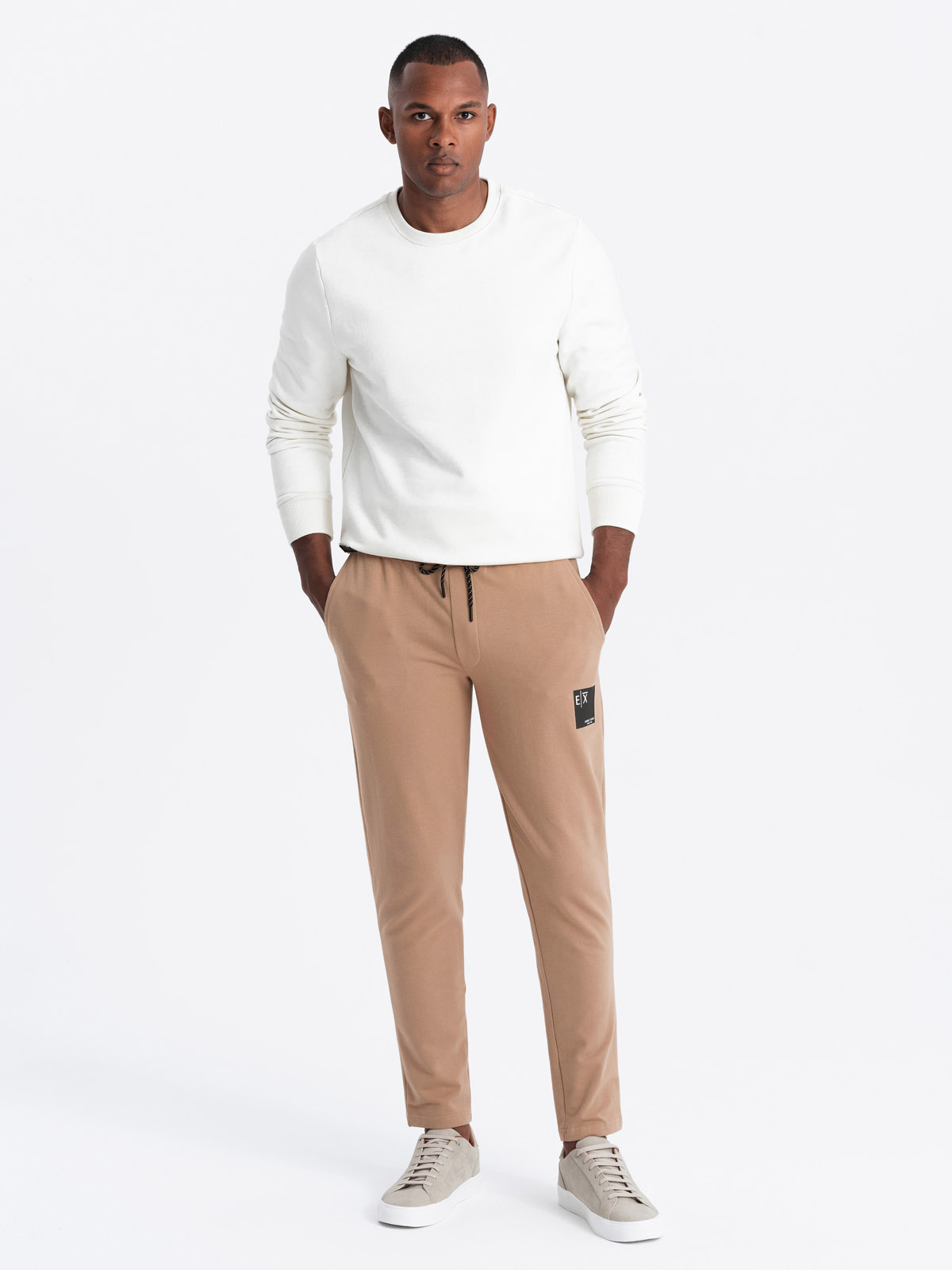 Ombre Men's sweatpants with logo - brown
