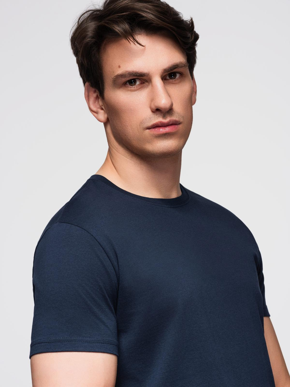 Ombre Classic BASIC men's cotton T-shirt - navy blue