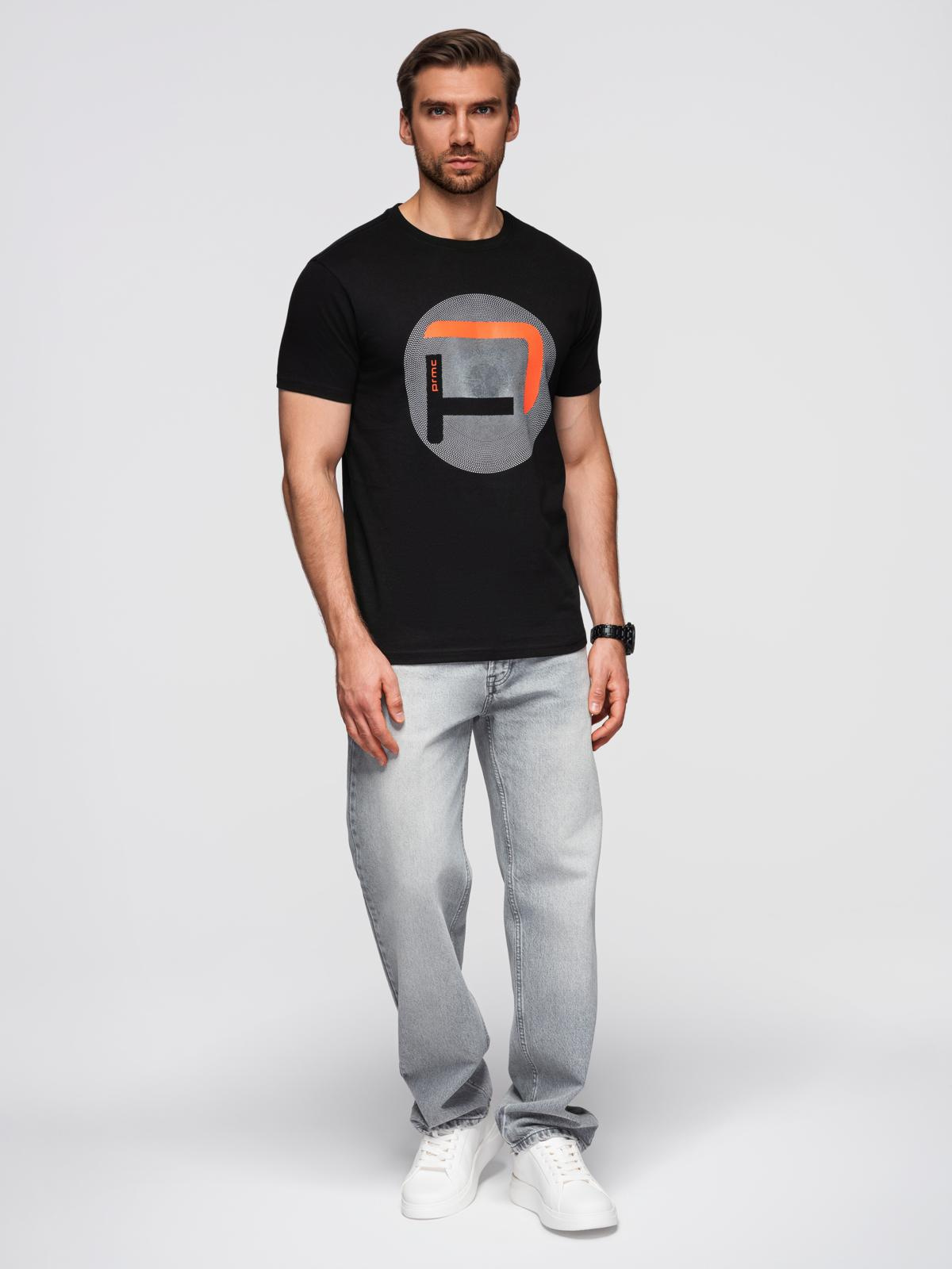 Ombre Men's large print t-shirt - black