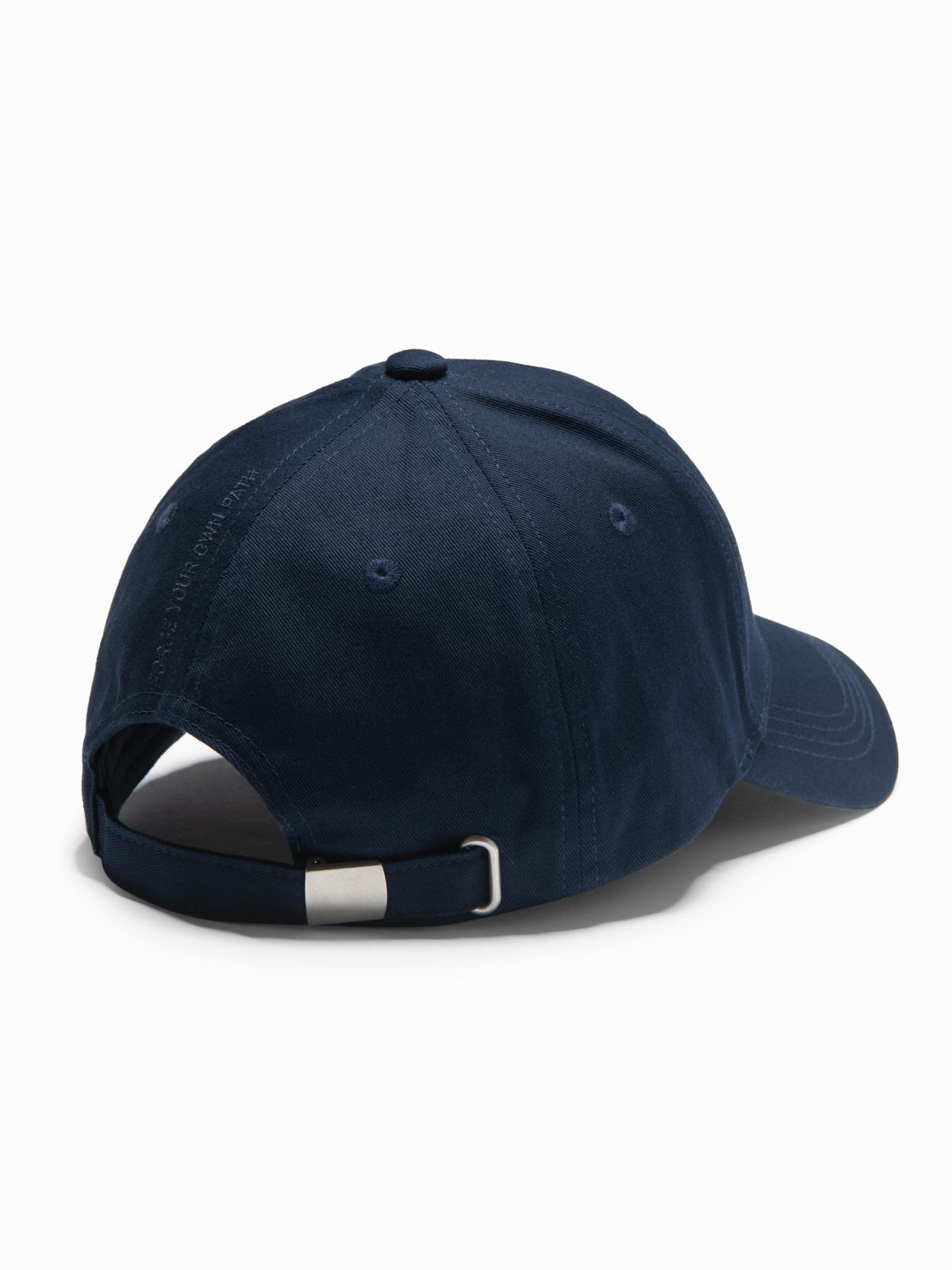 Ombre Men's baseball cap with decorative embroidery - navy blue