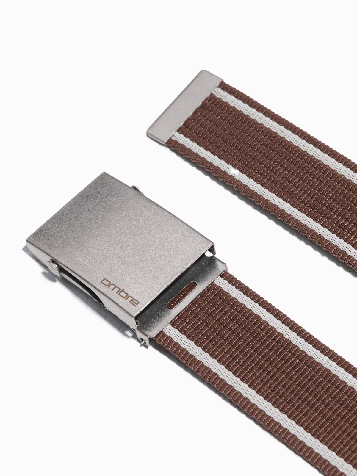 Ombre Two-tone men&#039;s parchment belt with horizontal stripes border
