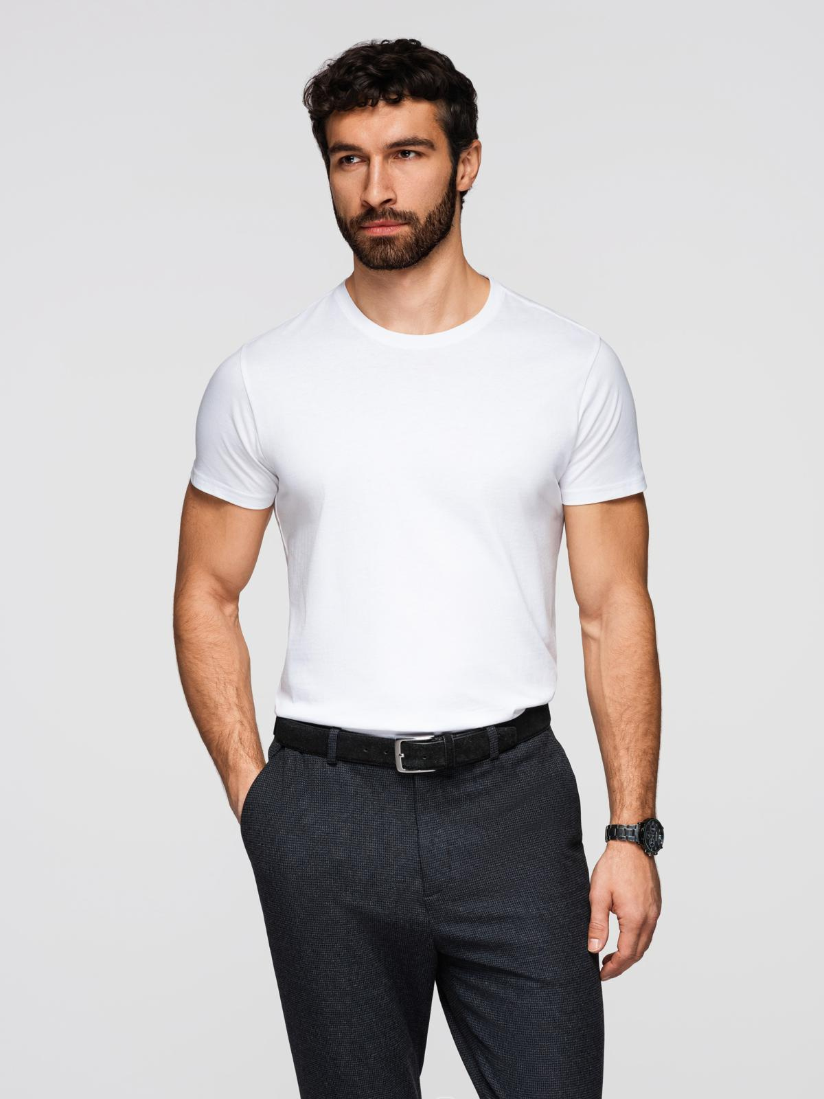 Ombre Men's BASIC classic cotton T-shirt - white