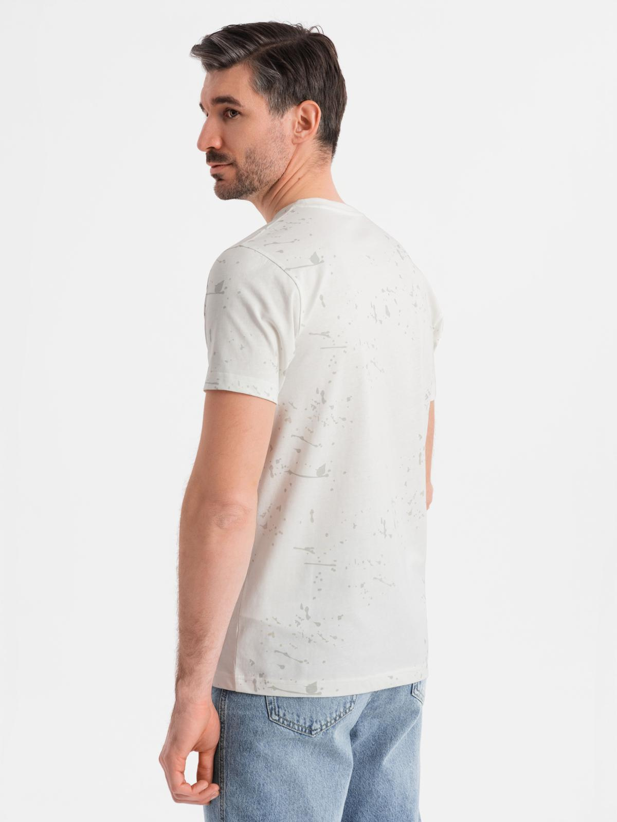 Ombre Men's printed t-shirt with round neckline - white