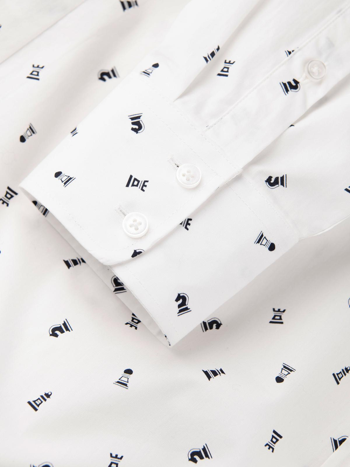 Ombre Men's SLIM FIT patterned cotton shirt - white