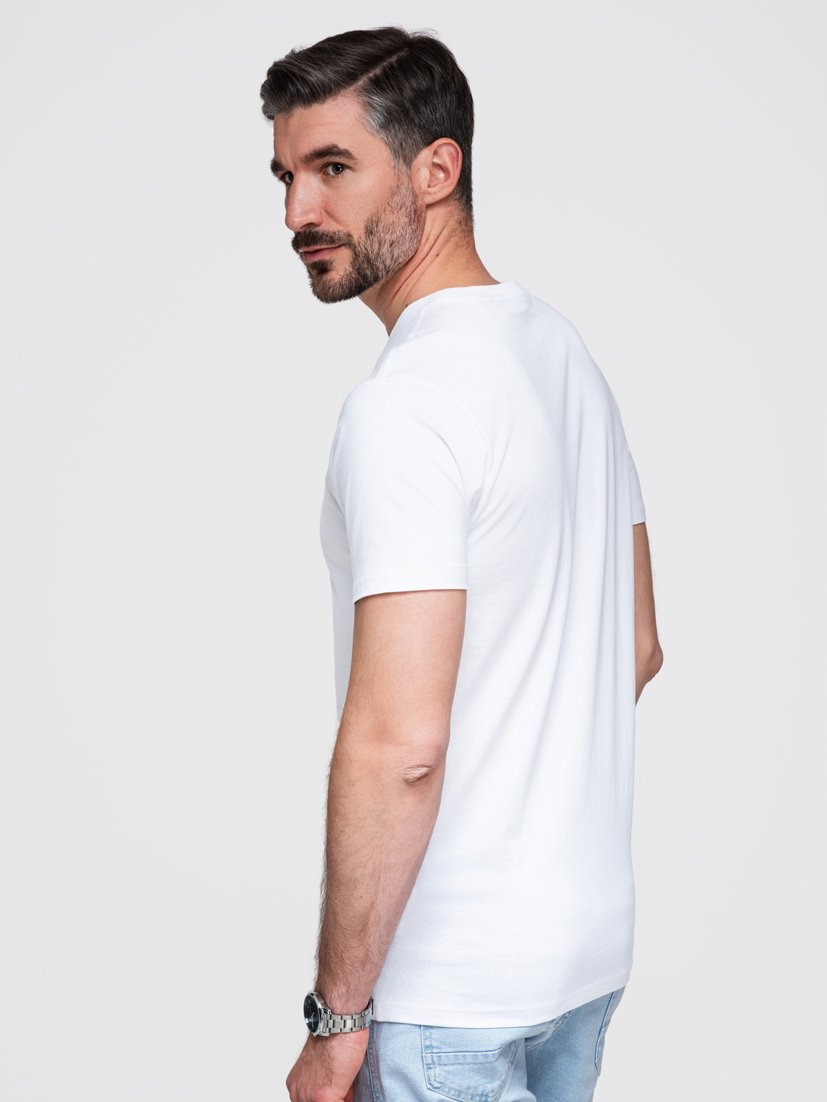Ombre Men's T-shirt with embroidery on chest - white