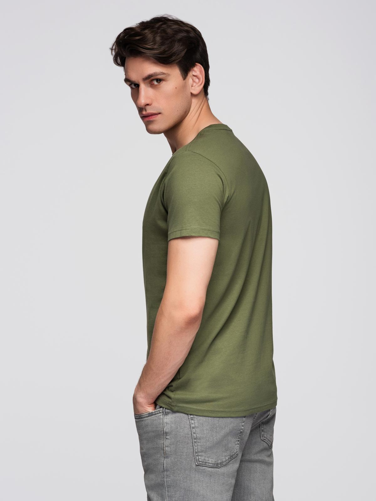 Ombre BASIC men's classic cotton T-shirt - khaki