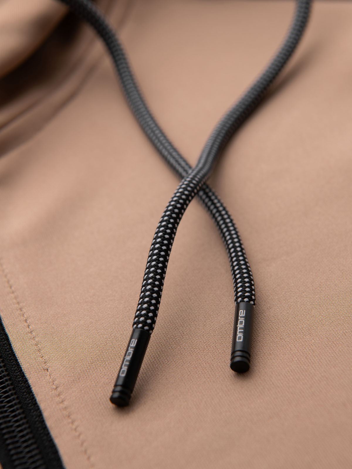 Ombre Unzipped men's hooded sweatshirt with piping - beige