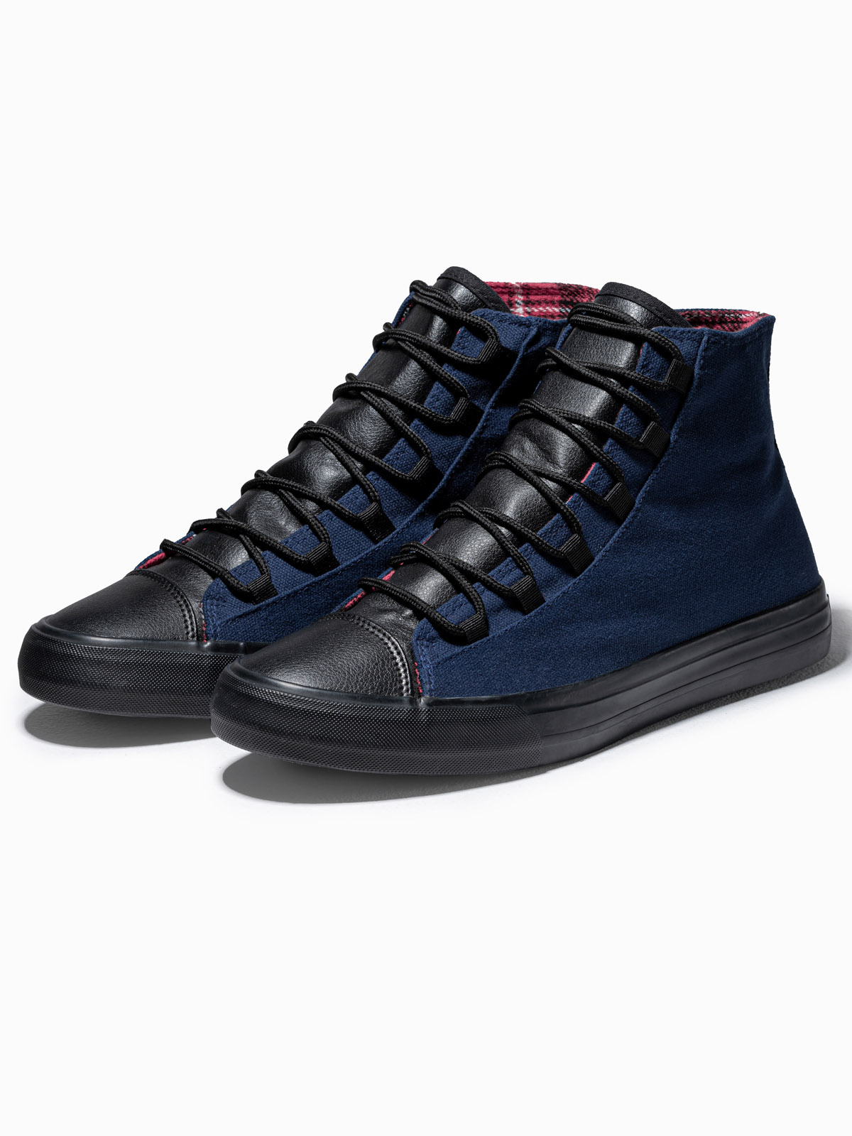 Ombre Men's shoes sneakers in combined materials - navy blue