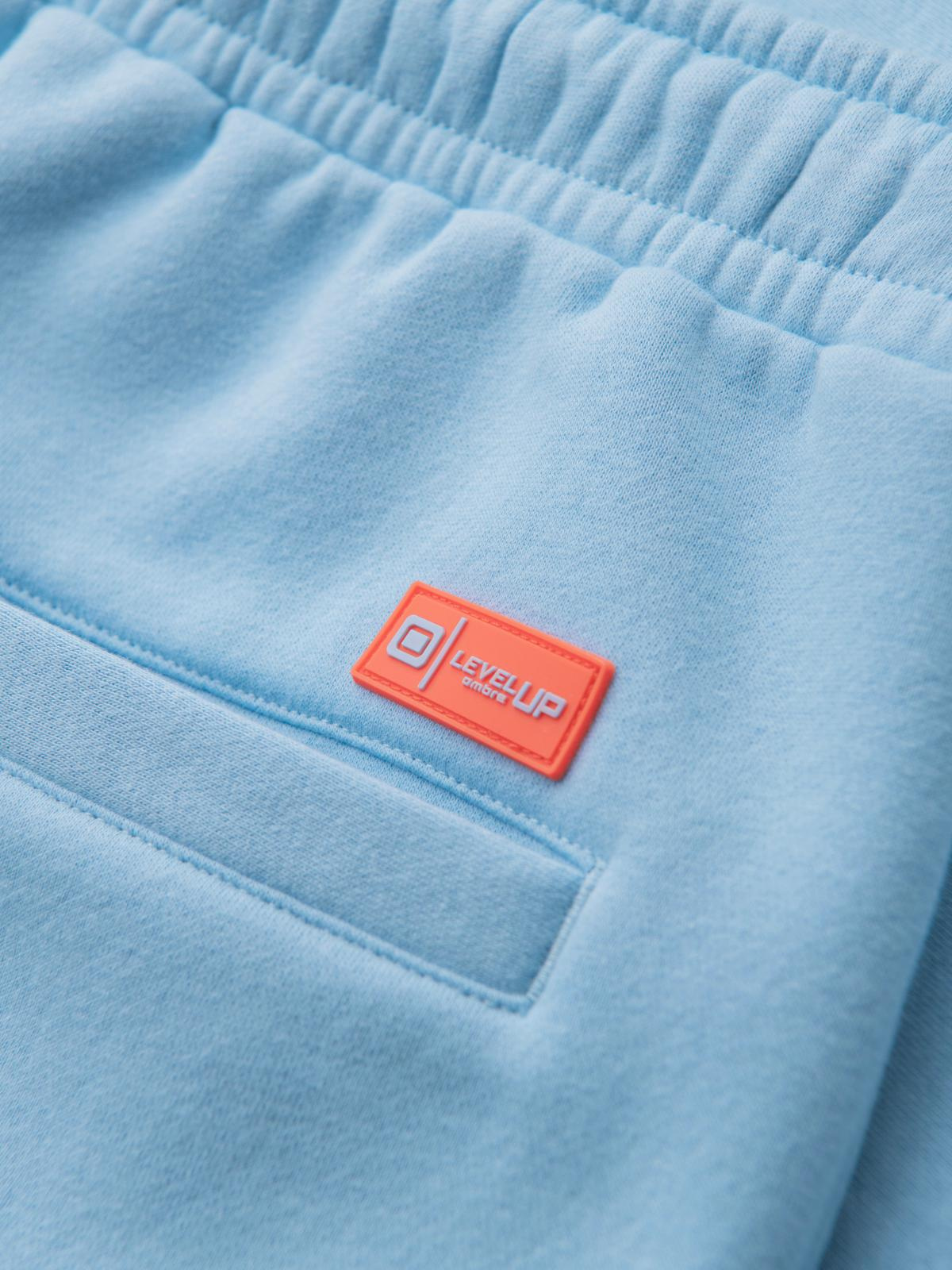 Ombre Unisex sweat shorts with drawstring waist - blue