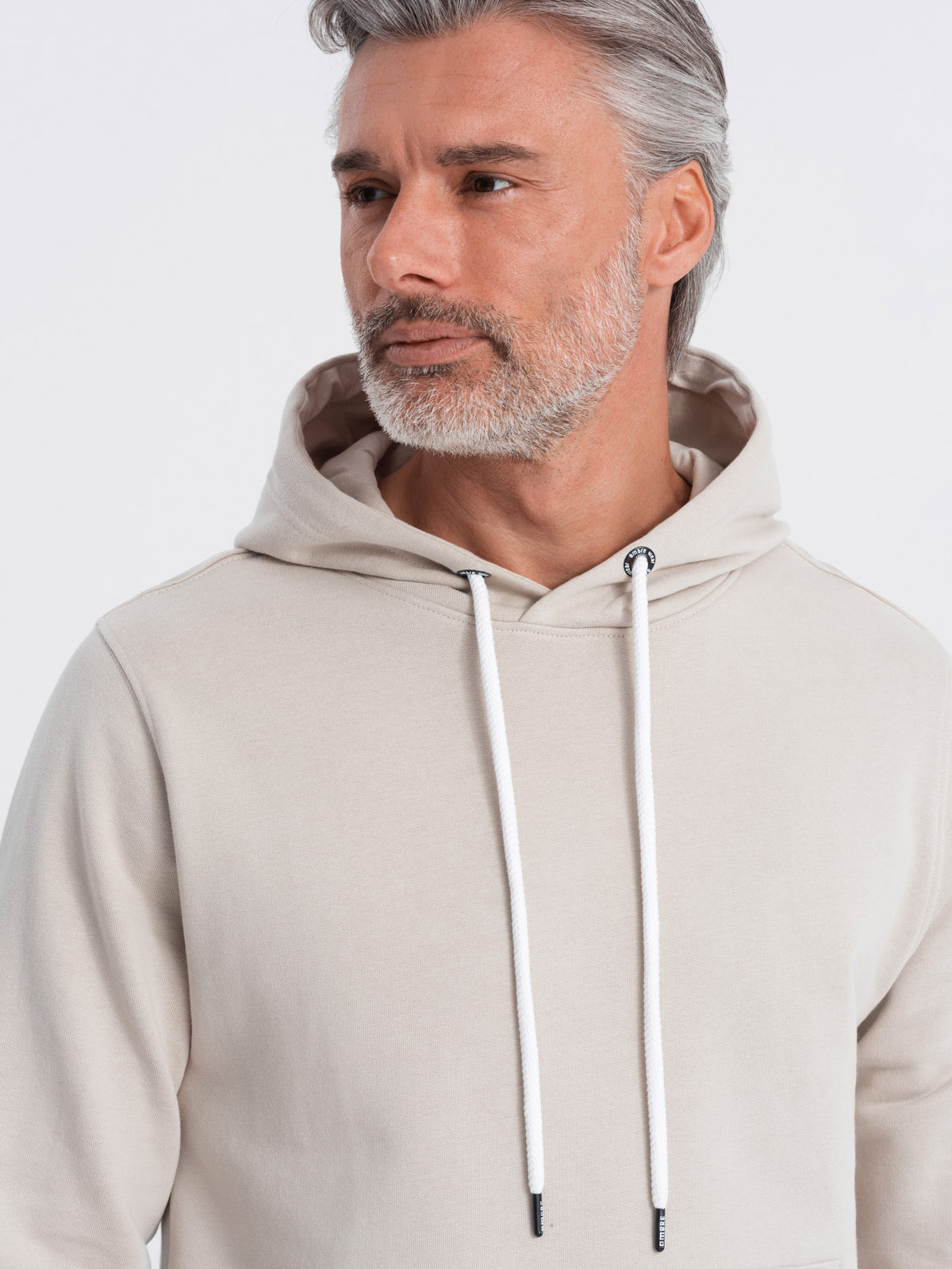 Ombre Men&#039;s kangaroo hooded sweatshirt - light beige