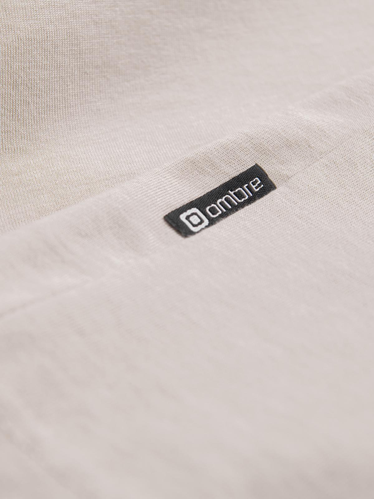 Ombre Men's unprinted longsleeve with v-neck - light beige