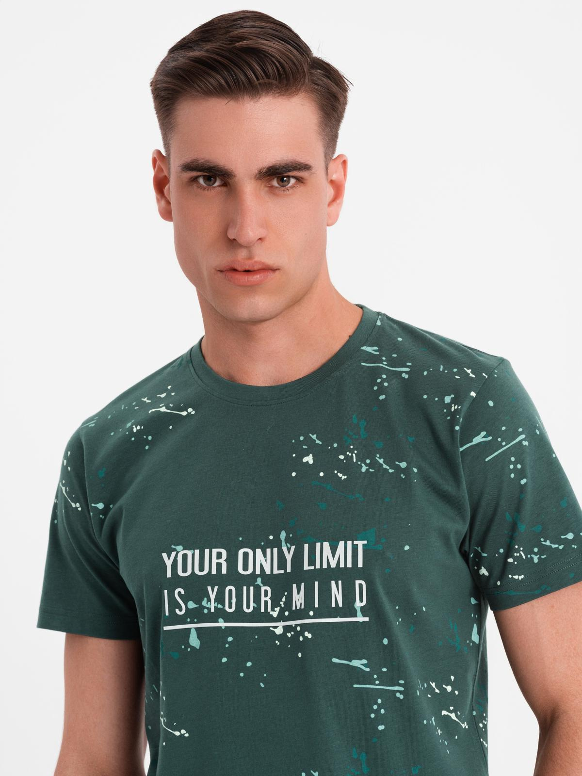 Ombre Men's printed t-shirt with round neckline - green