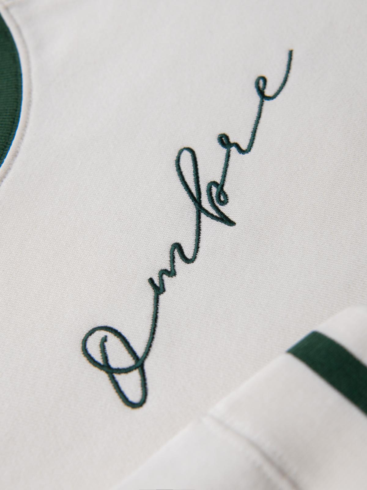 Ombre Men's sweatshirt with raglan sleeves and contrasting details - white