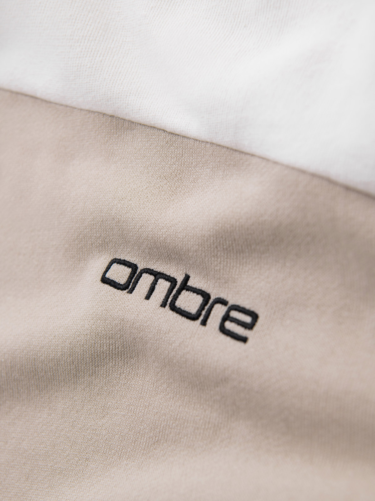 Ombre Men's cotton hoodie with contrasting elements - white