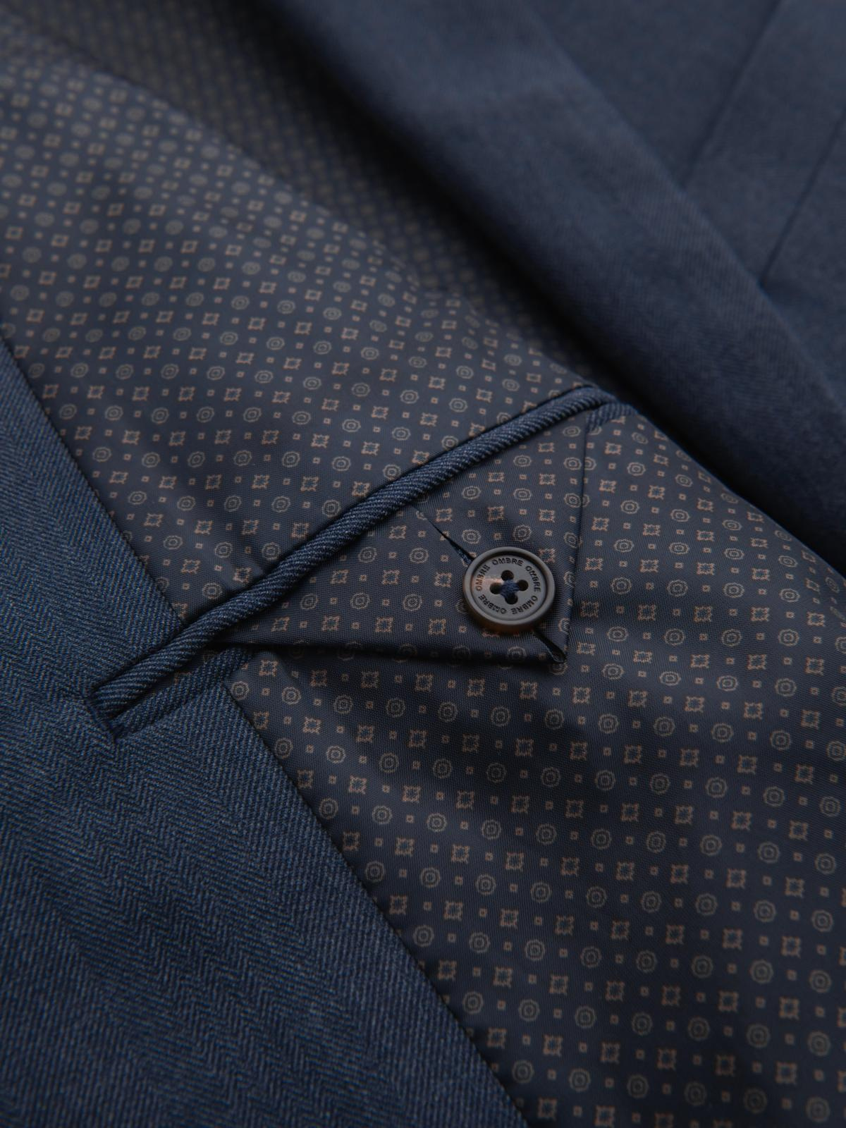 Ombre Elegant men's SLIM FIT jacket with rayon - dark blue