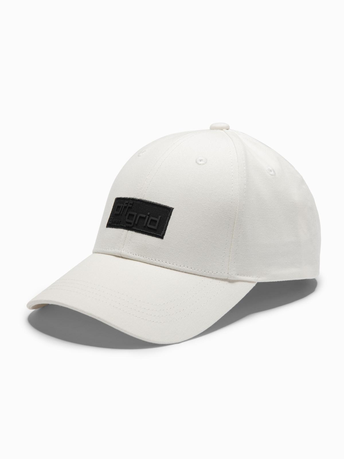 Ombre Men&#039;s baseball cap with visor and rectangular patch - cream