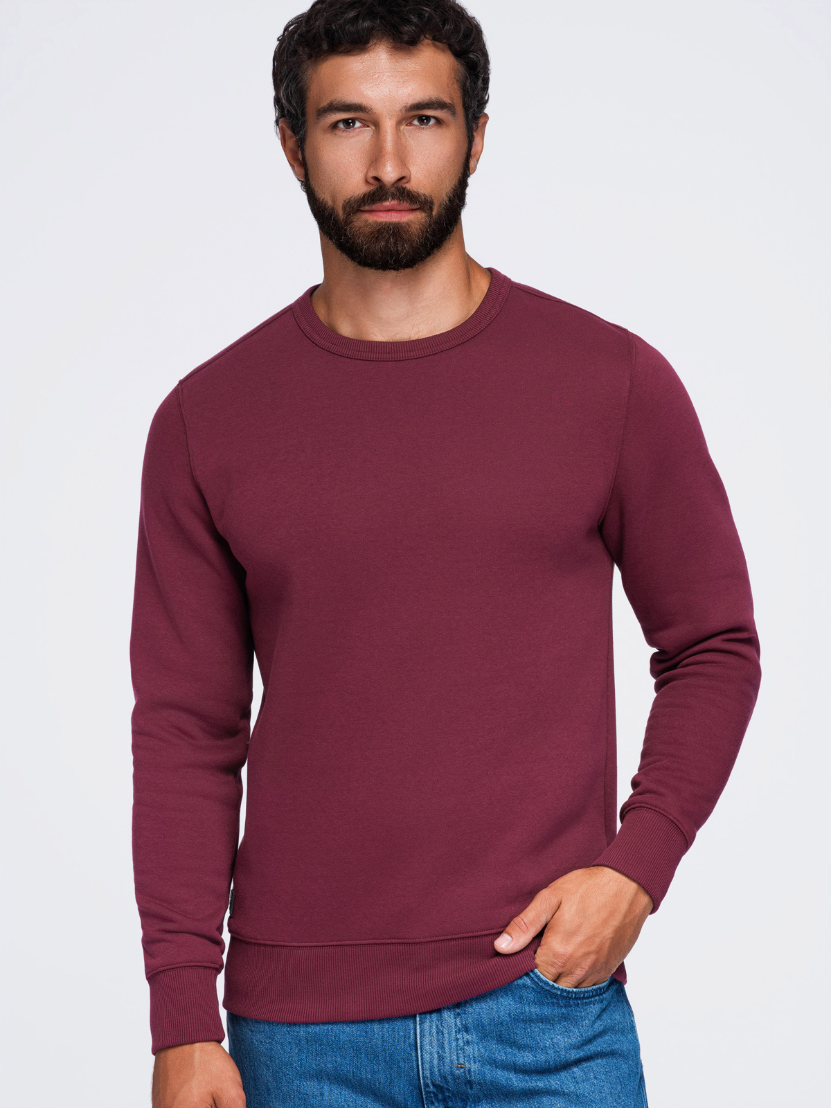 Ombre BASIC Men’s Non-Zip Sweatshirt – Burgundy
