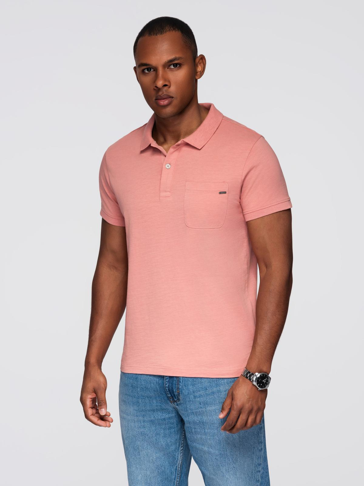 Ombre Classic cotton knit polo shirt - pink